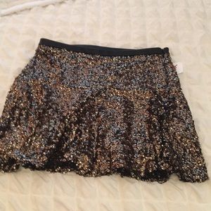 Gold and Black Sequined Skirt